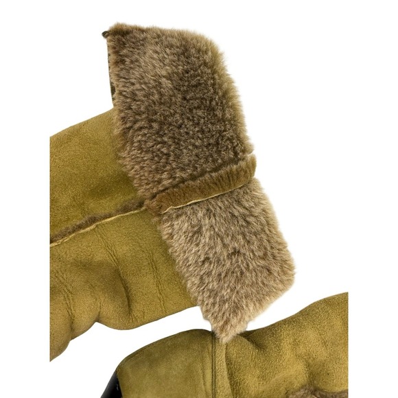 Pedro Miralles Sport Olive Suede Fur Trimmed Knee High Boots Size 40 US 9 Witchy - Picture 3 of 9